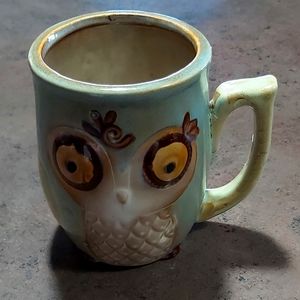 Vintage Gibson Home Stoneware Owl Coffee/Tea Ceramic Mug Tan/Brown